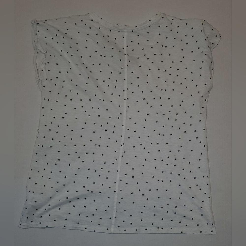 Artisan NY White Top With Navy Star Design Short Sleeve Top Sz XL - Picture 3 of 4